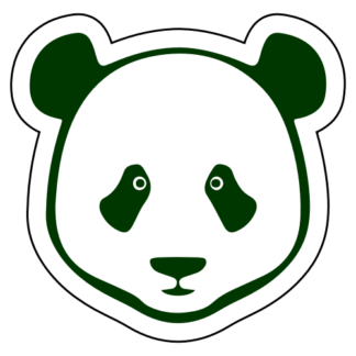 Simple Panda Face Sticker (Dark Green)
